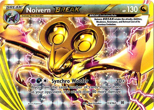 Moderately Played, English Pokemon Regular Noivern-BREAK - 113/162 - Rare BREAK 