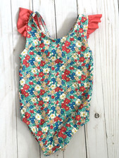 Mini Boden Babyfloral Swimsuit Bathing Suit Multicolor SZ 12-18 Months