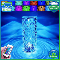 Tischlampe Kristall Diamant Touch-Control 16 Farben Wiederaufladbar Acryl