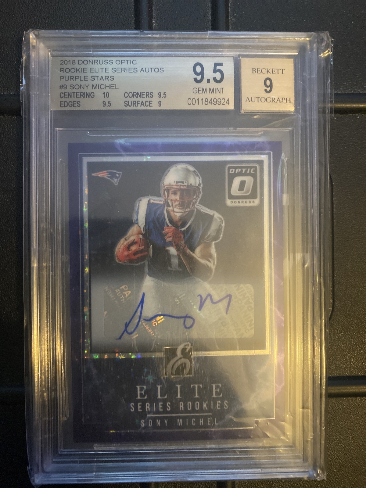 Sony Michel Panini Donruss Optic Rookie Elite Series Autographs #SM Purple Stars