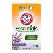 Arm & Hammer Fabric Softener Dryer Sheets, Lavender & Linen Scent, 100 Count