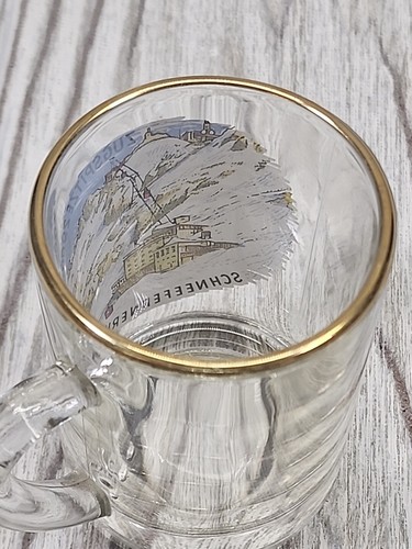 Zugspitze Schneefernerhaus Shot Glass With Handle With Gold Rim 3" - Picture 5 of 8