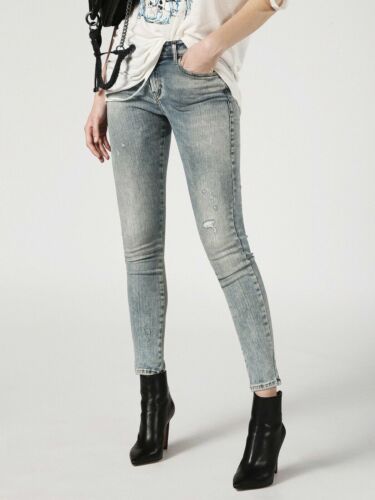 $298 NWT DIESEL Sz26x29 SLANDY MID-WAIST SUPER SKINNY STRETCH JEANS 0699B WASH - Picture 8 of 12