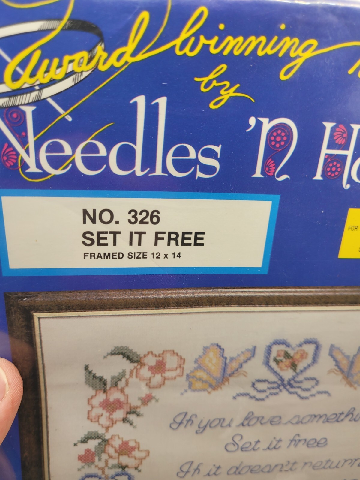 Needles 'n Hoops SET IT FREE 326 Butterflies Needlework Craft Kit Saying Read eBay