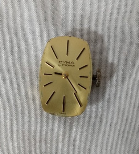 Cyma By Synchron Vintage Watch Hand Wind Lady Gold Tone Stretch Band Manual - Picture 6 of 13