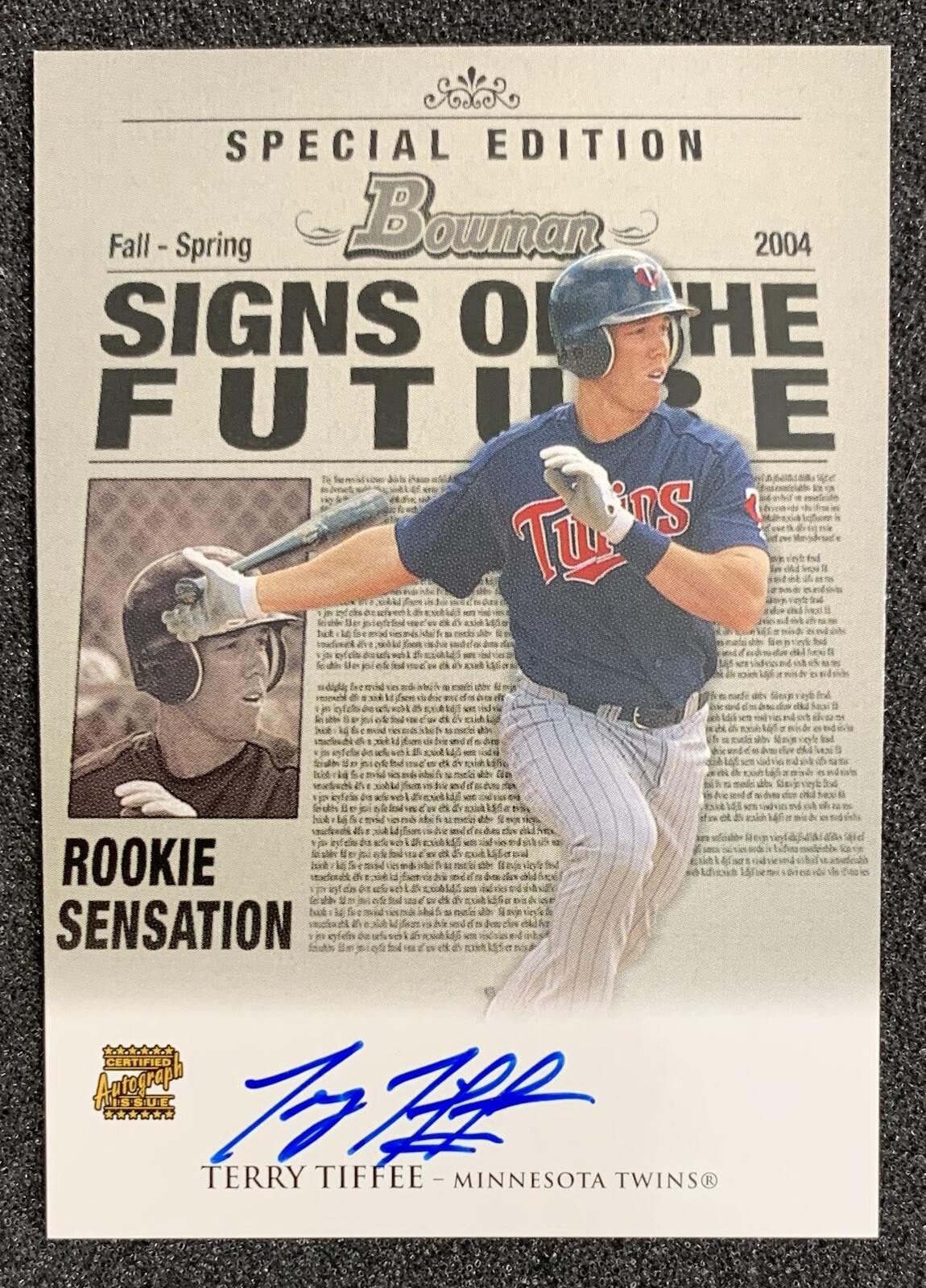 2004 Bowman Draft Picks & Prospects Signs of the Future Terry Tiffee Rookie Auto