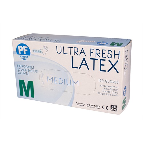 Latex Disposable Gloves Clear Powder Free & Powdered 100pcs - Picture 7 of 10