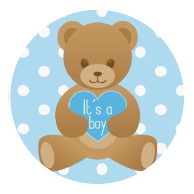 baby bear shower teddy boy stickers favors its lollipop labels bag
