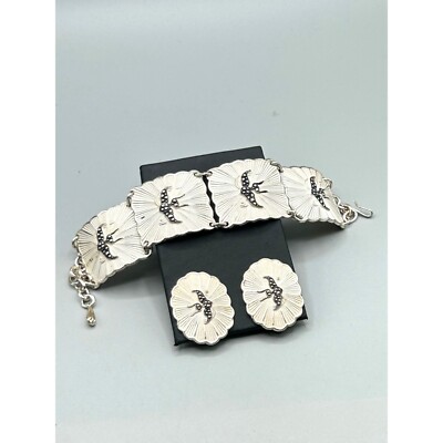 Eloxal Bracelet & Earrings Set Lightweight Aluminum West Germany Jewelry Set