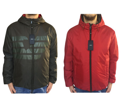 ARMANI JEANS giubbino uomo reversibile verde/rosso, taglia 56 (XXL), sconto  50%. | eBay