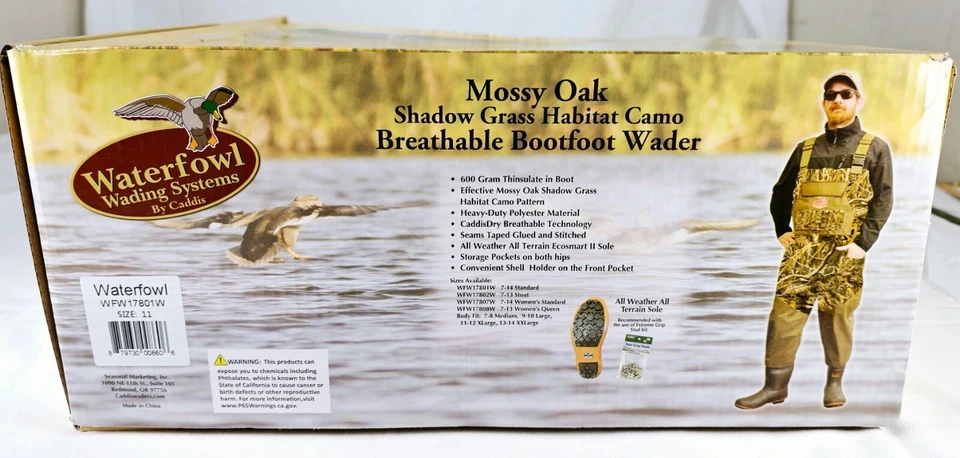 Waterfowl Wading Systems Mossy Oak Shadow Grass Habitat Camo Bootfoot Wader - 10 - Image 4 of 4