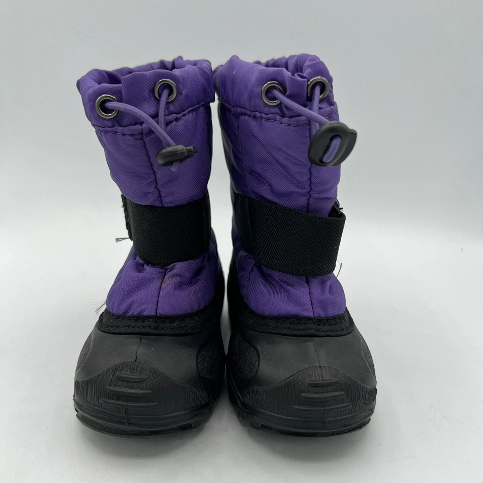 Kamik ребенка ясельного возраста девочки размер 5 фиолетовый черный зимние с подкладкой снег ботинки поскользнуться на EUC - Изображение 2 из 4
