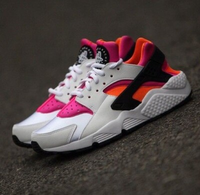 Nike Air Huarache RUN 634835 102 WHITE ORANGE Women's