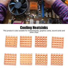 8pcs Heat Sinks Pure Copper Heatsinks with Adhesive Patches for Motherboard