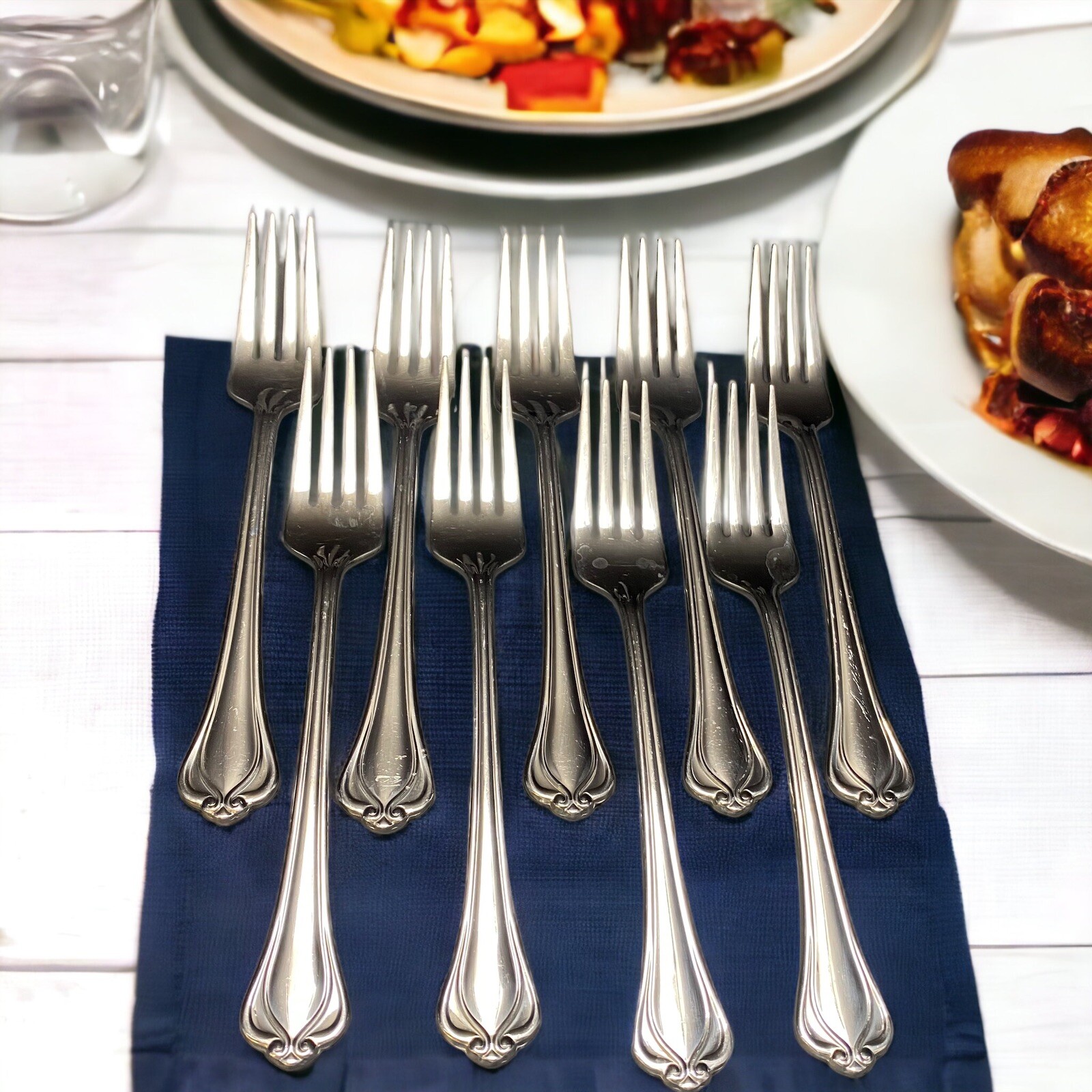 Lenox Alcott 9 Salad Forks 18/10 Stainless Flatware 7 1/8" Length eBay