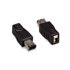 FireWire Adapter 6 Pin Male to 4 Pin Female - Black