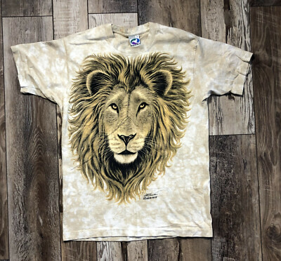 Vintage Liquid Blue Lion T- shirt by Rich Normurdin - Africa 1994 Tan - Size L