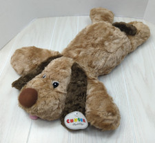 Chosun vintage Plush brown puppy dog lying down tongue out big nose plastic eyes
