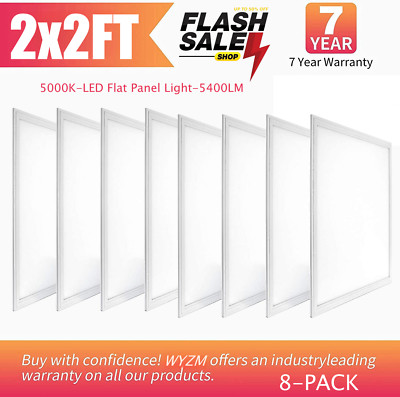 8 Pack 2x2FT LED Flat Panel Light 45W Drop Ceiling Commercial Office Home Lights
