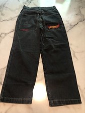 JNCO Jeans Black Denim Size 14 25x26 VTG 90s Y2K Straight Leg Embroidered Logo