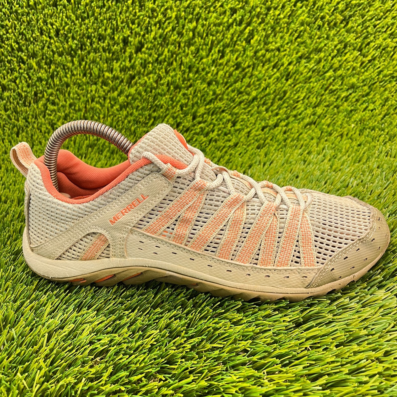 Scarpe da ginnastica Merrell Hymist da donna taglia 8 5 argento corallo trail escursionismo passeggio