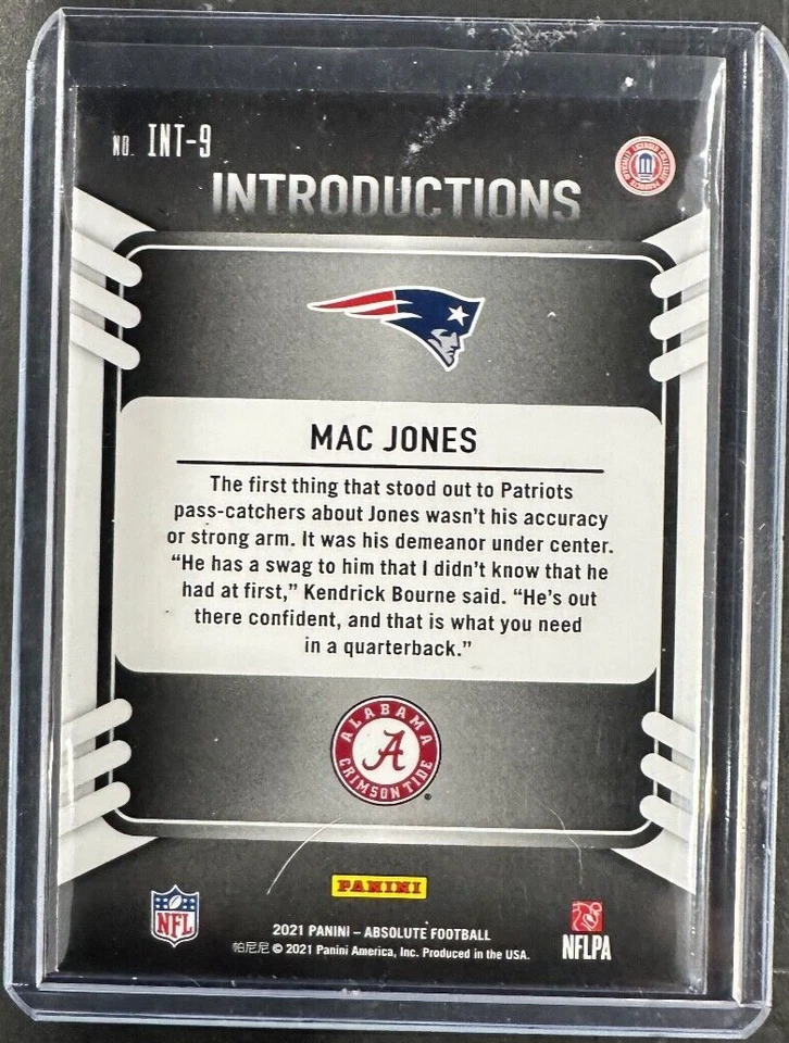 2021 Panini Absolute #INT-9 Mac Jones Introductions - Image 2 of 2