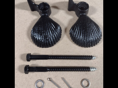 John Wright Cast Iron Shell Shutter Dog - Lag Mount 1 pair