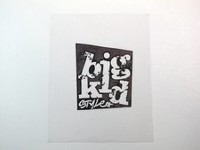 vtg 1990s hip hop-  Original art Joe Buck concept art logo Big Kid Style 5B