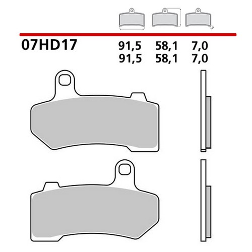 Vorne Brembo 17SA Bremsbelage Harley Davidson FLHRSE CVO ROAD KING 2014 2015 - Bild 2 von 3