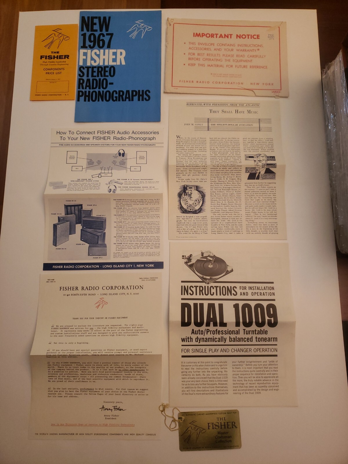 Vintage Fisher Radio Corporation Manuals, Flyers, Brochures
