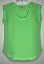 J.Crew Women’s Loose Fit Sleeveless Top Key Lime Green-Size 0