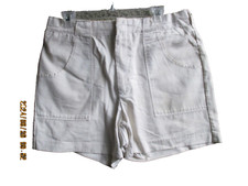 Vintage Men's White Shorts 34" Waist Cotton Polyester 4 Pockets Pre-owned