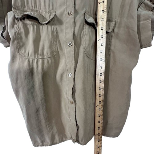 Max Studio Damen Top hellbraun Knopfleiste ärmellos Kragen Bluse Gr. M - Bild 4 von 8