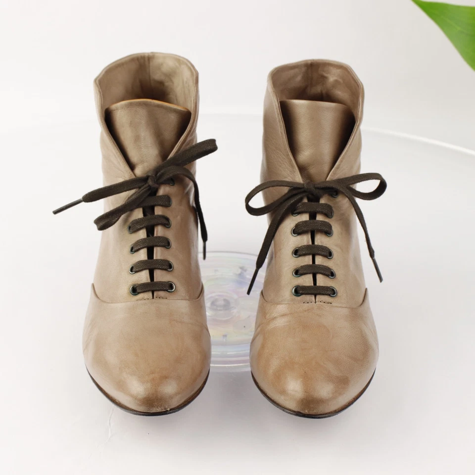 Bota de mujer Coclico talla 38 7,5 marrón topo botín con cordones botín retro victoriano Foto 3 de 4