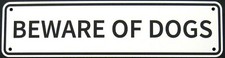 Beware Of Dogs Sign Double Layered Aluminum 12 X 3