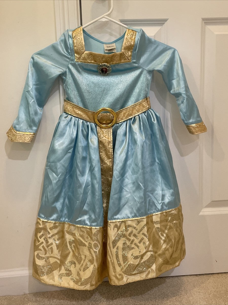 【110】海外　ディズニー　メリダ　プレミアムドレス Disney Store Merida Dress Costume Tounament Light Blue Size 2-3