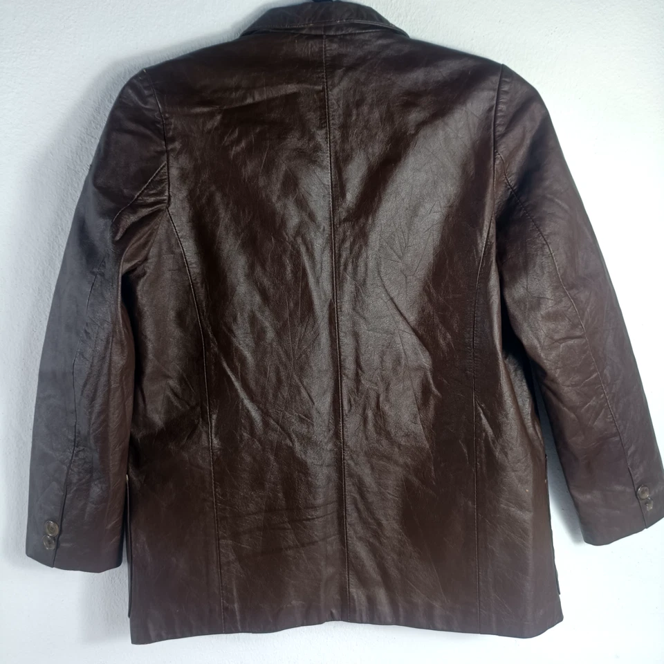 Fortuna Leather Jacket Mens Long Sleeve Regular Notch Lapel Size S - Image 4 of 4