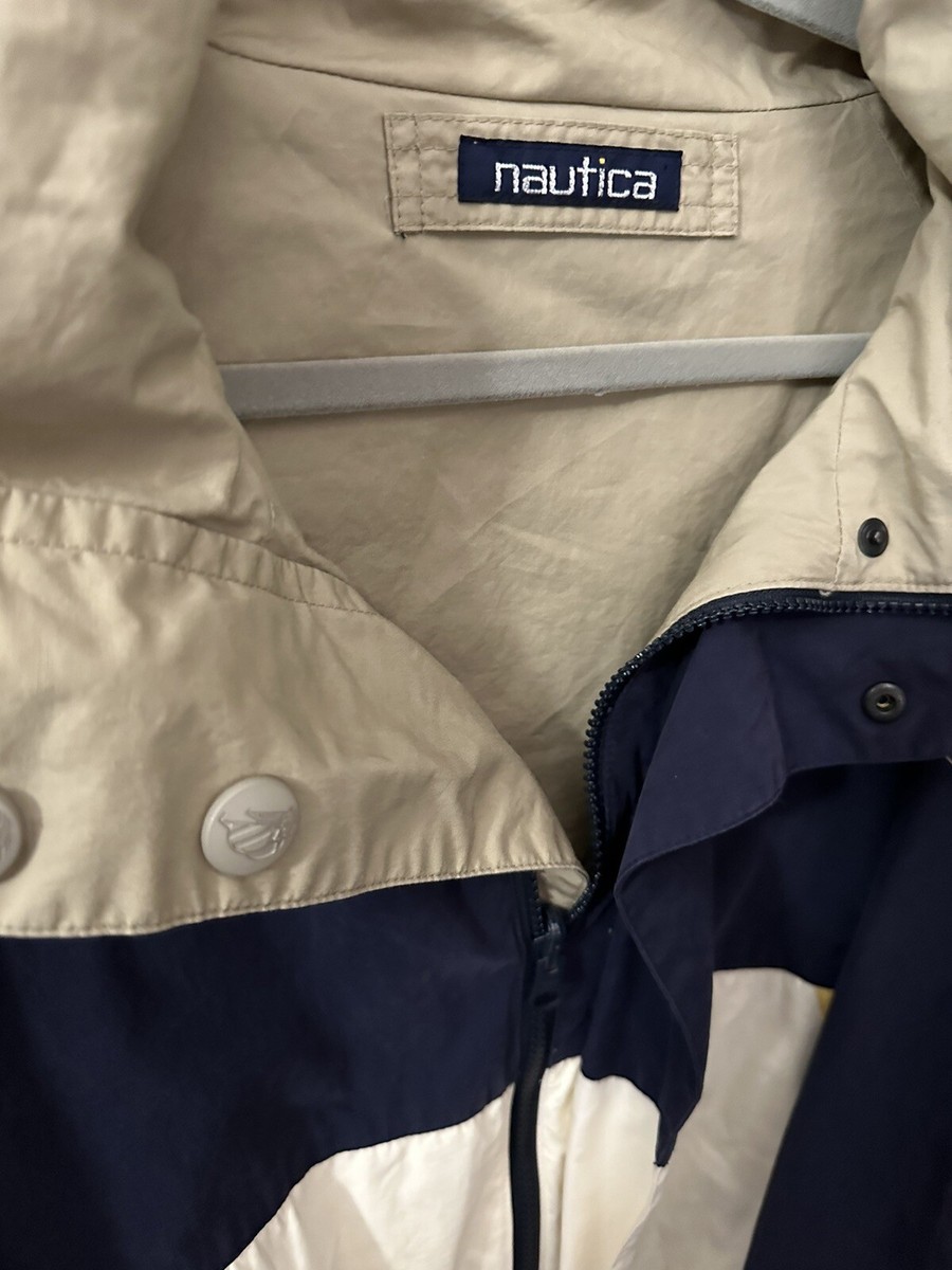 Vintage 90s Nautica Mens Size Medium Blue Yellow Color Block Vintage 90s Nautica Mens Size Medium Blue Yellow Color Block