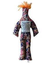 Dammit Doll Orange Hair Floral Navy Orange Cream 12.5 in.