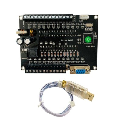 Programmable Logic Controller FX1N-24MT PLC 12 IN 12 OUT With Programming Cable