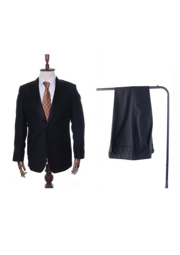Men's BOGGI MILANO Solid Black 100% Wool ABITO SMOKING Dress Suit Sz 48 /  50 | eBay