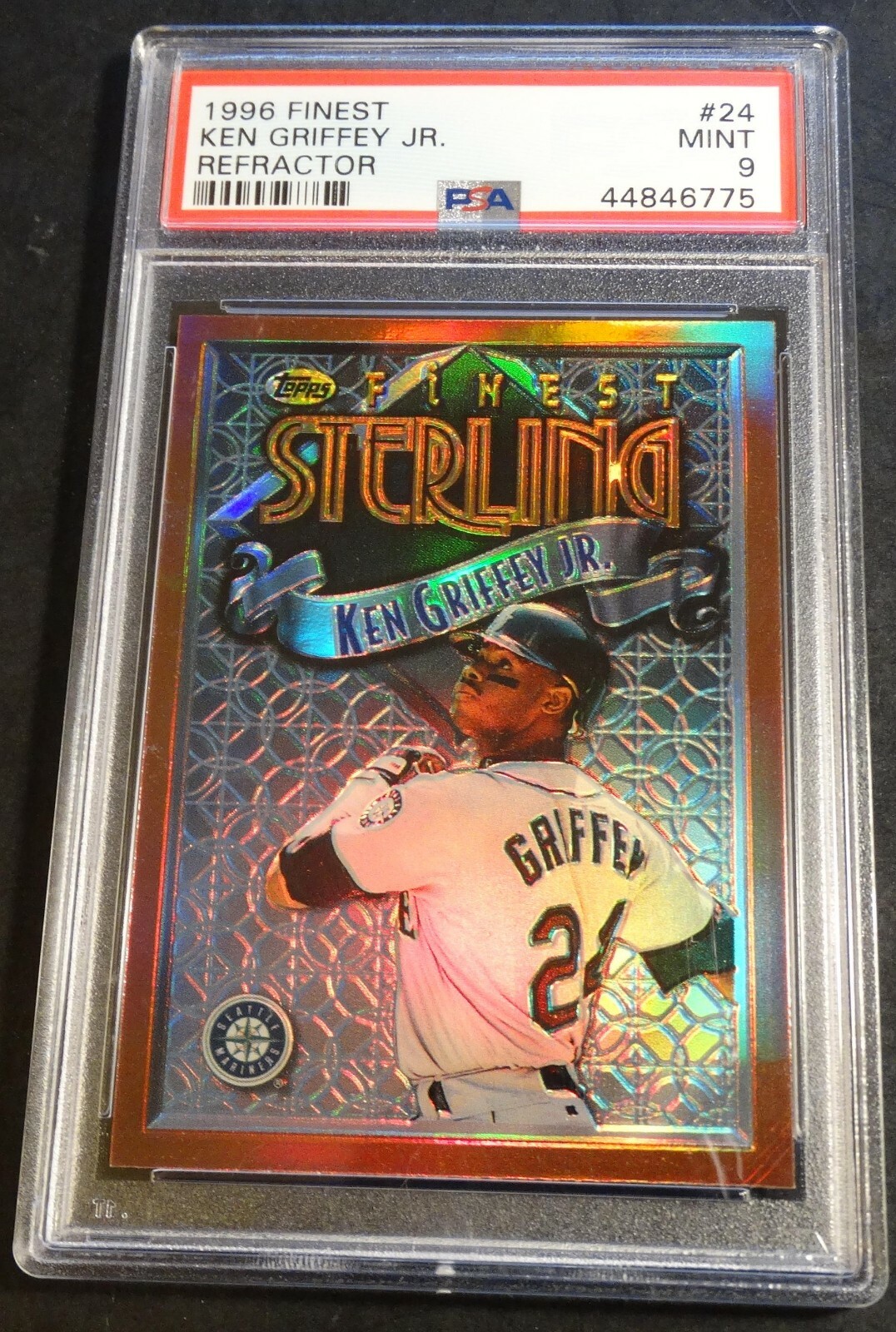 1996 KEN GRIFFEY JR. FINEST STERLING REFRACTOR #24 PSA 9 POP 17