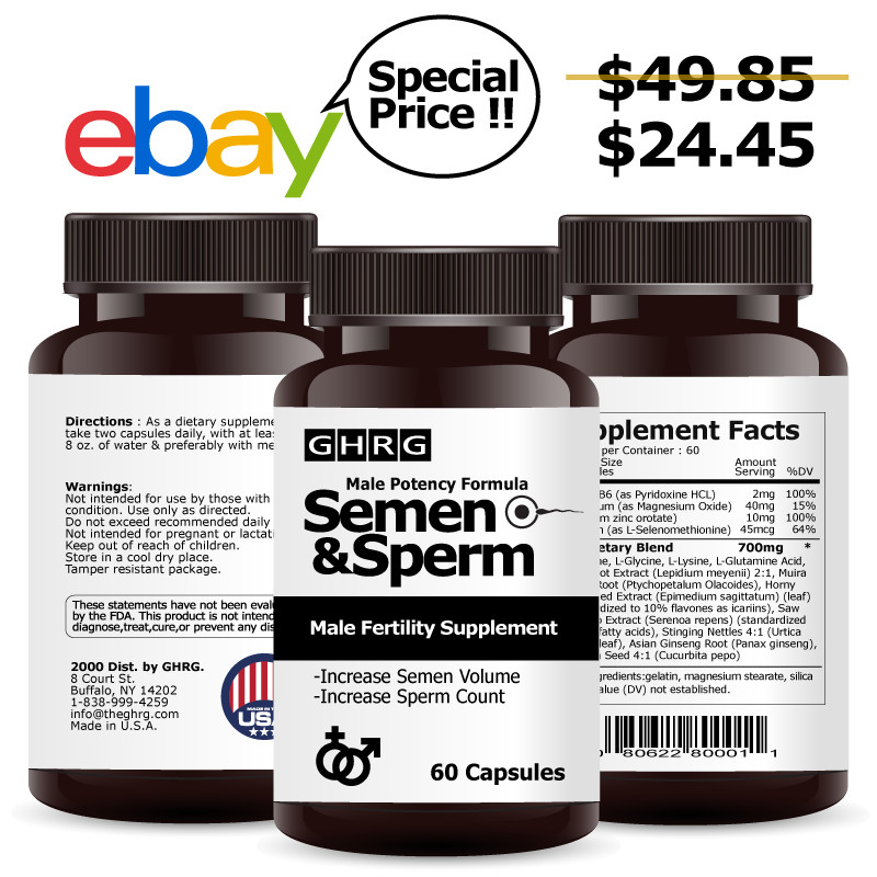 Semen & Sperm, Male Fertility Supplement, Increase Semen Volume, Sperm Count