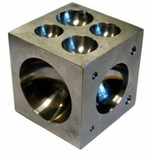 Jewelers Dapping Block With 18 Round Cavities 2" Polished Stainless Steel