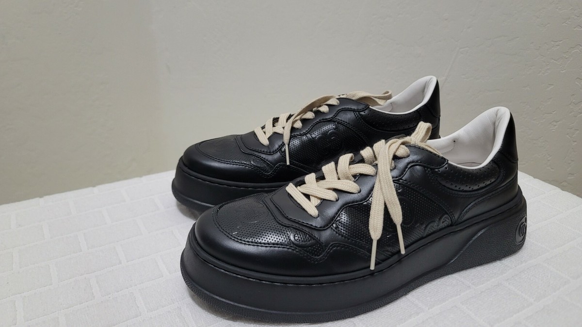 Gucci Men's Size 9US Black gg Embossed Sneaker $880 | eBay