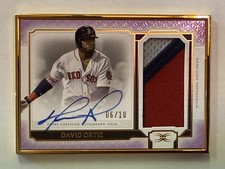2024 Topps Definitive Collection David Ortiz Purple Auto Patch Gold Framed /10