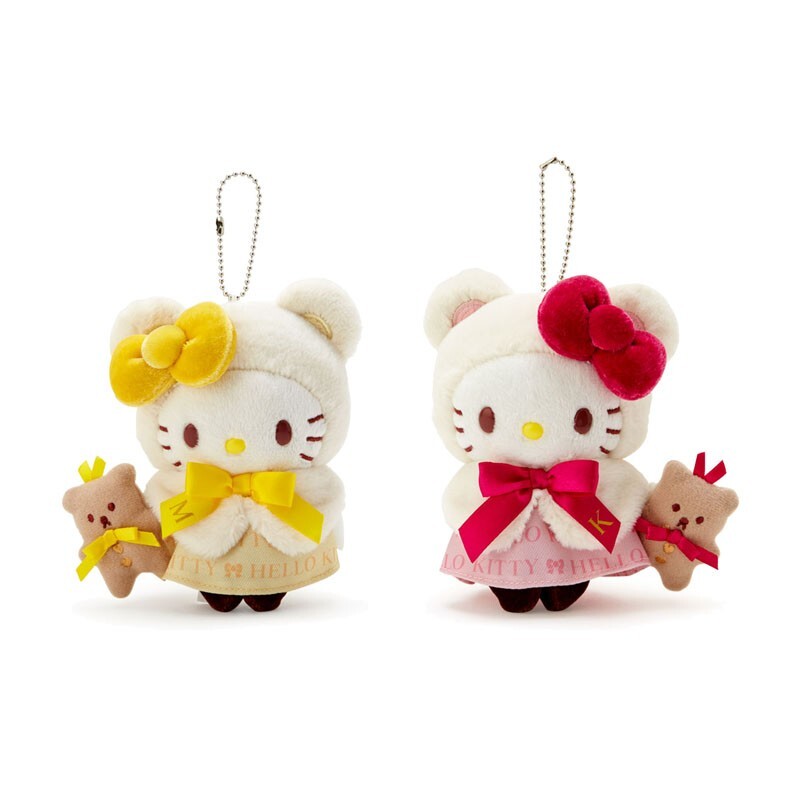 Hello Kitty & Hello Mimmy Mascot Key Chain Set Birthday Series
