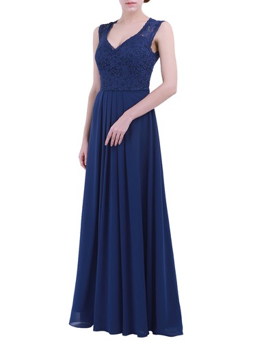 Women Lace Maxi Chiffon Bridesmaid Formal Party Long Evening Prom Wedding Dress - Picture 70 of 81