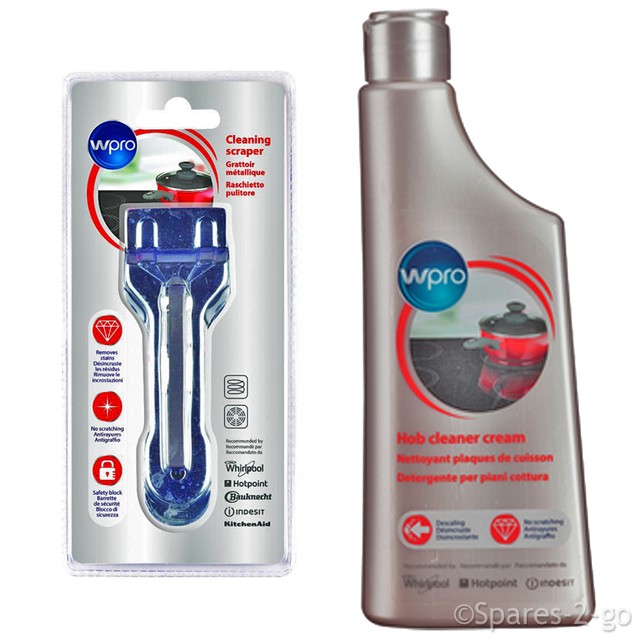 WPRO Cream Cleaner & Scraper Kit for AEG Induction Ceramic Glass Hob
