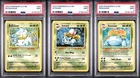 PSA 9 Bulbasaur, Ivysaru, Venusaur Pokemon Classic CLV sequential 001, 002, 003